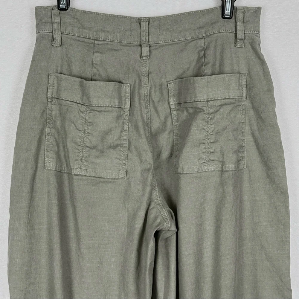 EVEREVE Joelle Wide Leg Pant Size 27 Linen/Lyocell Light Olive - Picture 8 of 16